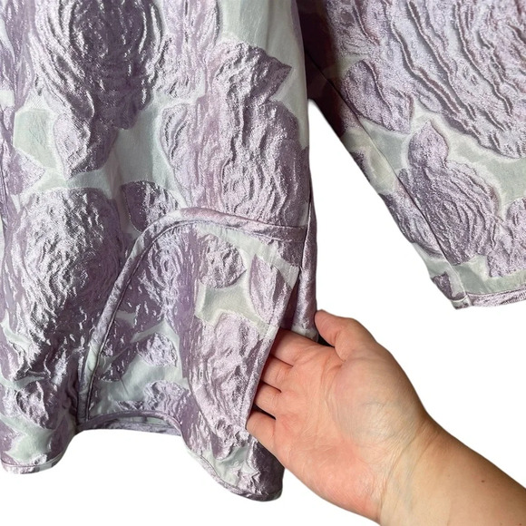 NWT Caroline Rose Lavender Floral Rose Devore Jacket Size Small - Picture 6 of 9